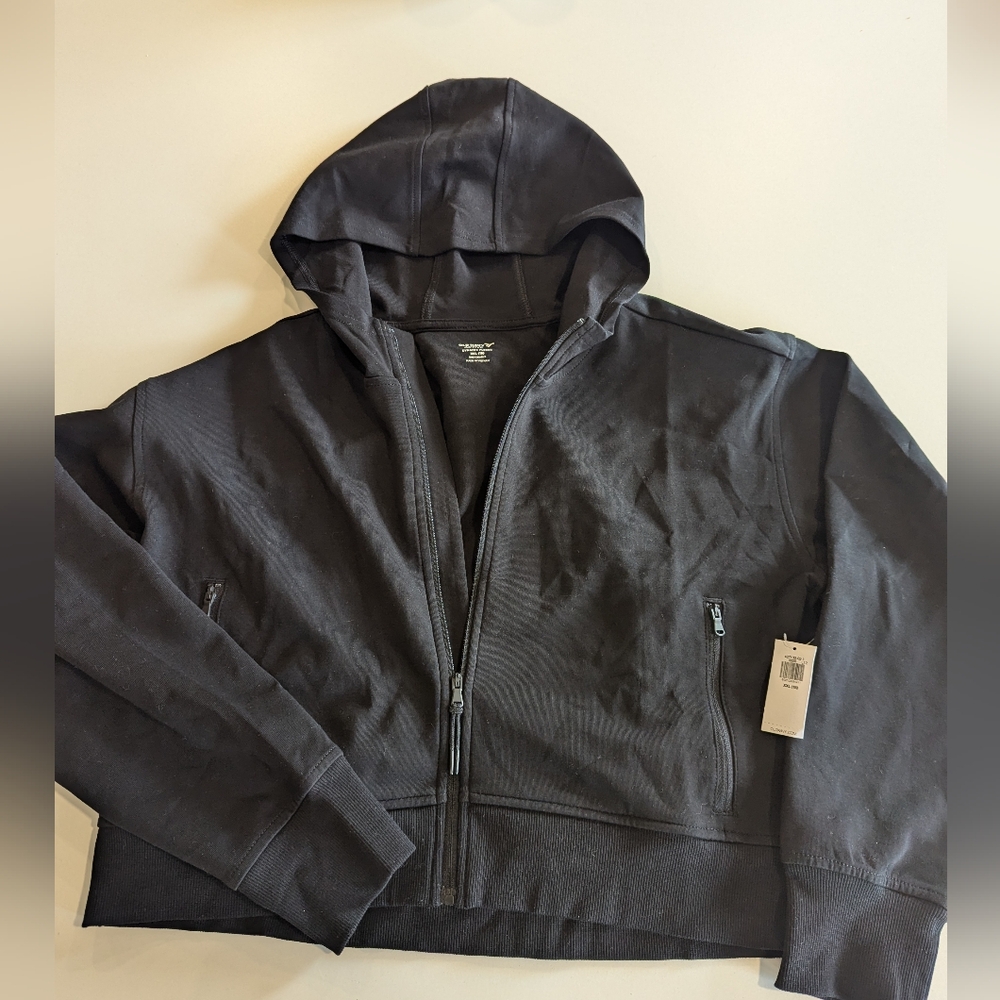New Old Navy Black Zip-Up Dynamic Fleece Hoodie Sweashirt Girls Teen Size XXL